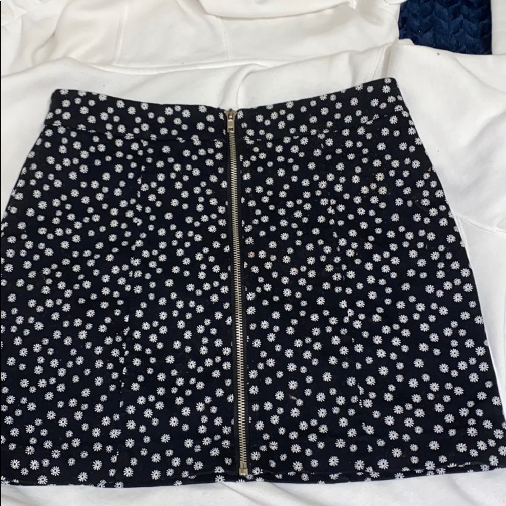 a flowered skirt